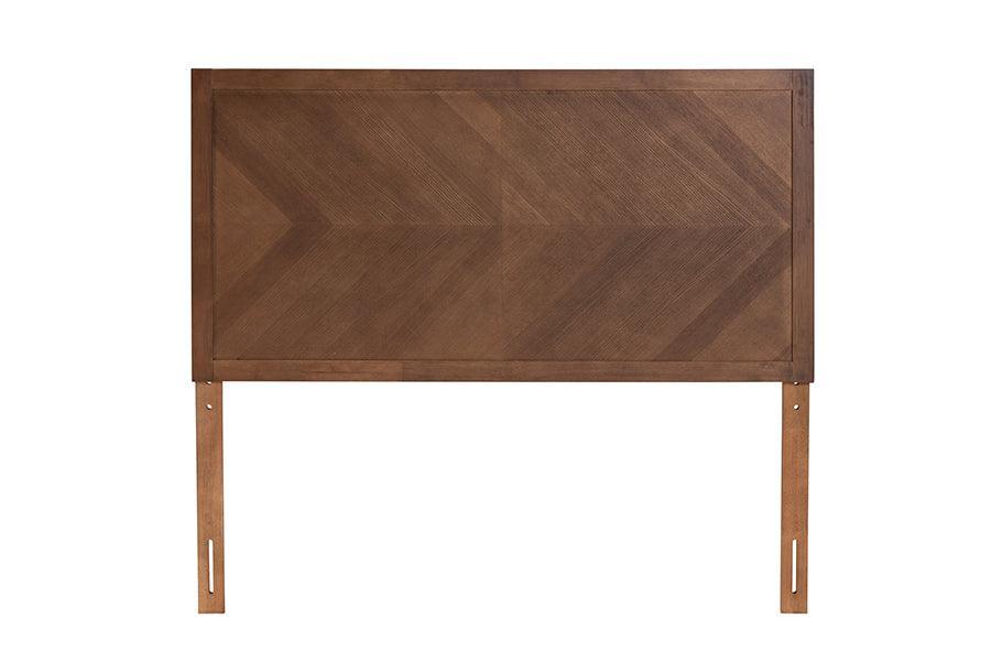 Terrian Classic and Traditional Ash Walnut Finished Wood Queen Size Headboard FredCo