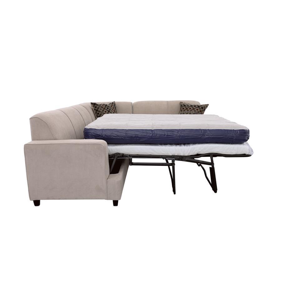 Tess L-shape Sleeper Sectional Grey 500727 Coaster FredCo