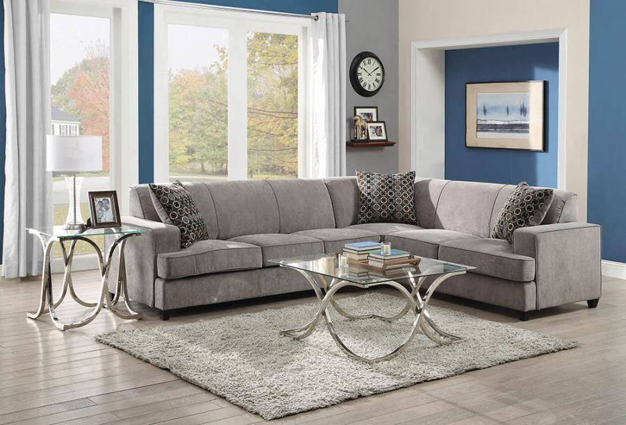 Tess L-shape Sleeper Sectional Grey 500727 Coaster FredCo