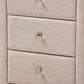 Tessa Modern and Contemporary Beige Fabric Upholstered 3-Drawer Nightstand FredCo