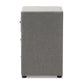 Tessa Modern and Contemporary Grey Fabric Upholstered 3-Drawer Nightstand FredCo