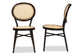 Thalia Mid-Century Modern Dark Brown Finished Metal and Synthetic Rattan 2-Piece Outdoor Dining Chair Set FredCo