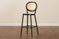 Thalia Mid-Century Modern Dark Brown Finished Metal and Synthetic Rattan Outdoor Bar Stool FredCo