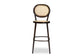 Thalia Mid-Century Modern Dark Brown Finished Metal and Synthetic Rattan Outdoor Bar Stool FredCo