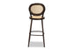 Thalia Mid-Century Modern Dark Brown Finished Metal and Synthetic Rattan Outdoor Bar Stool FredCo