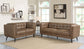 Thatcher 2-piece Upholstered Button Tufted Living Room Set Brown 509421-S2 Coaster FredCo