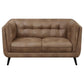 Thatcher 2-piece Upholstered Button Tufted Living Room Set Brown 509421-S2 Coaster FredCo