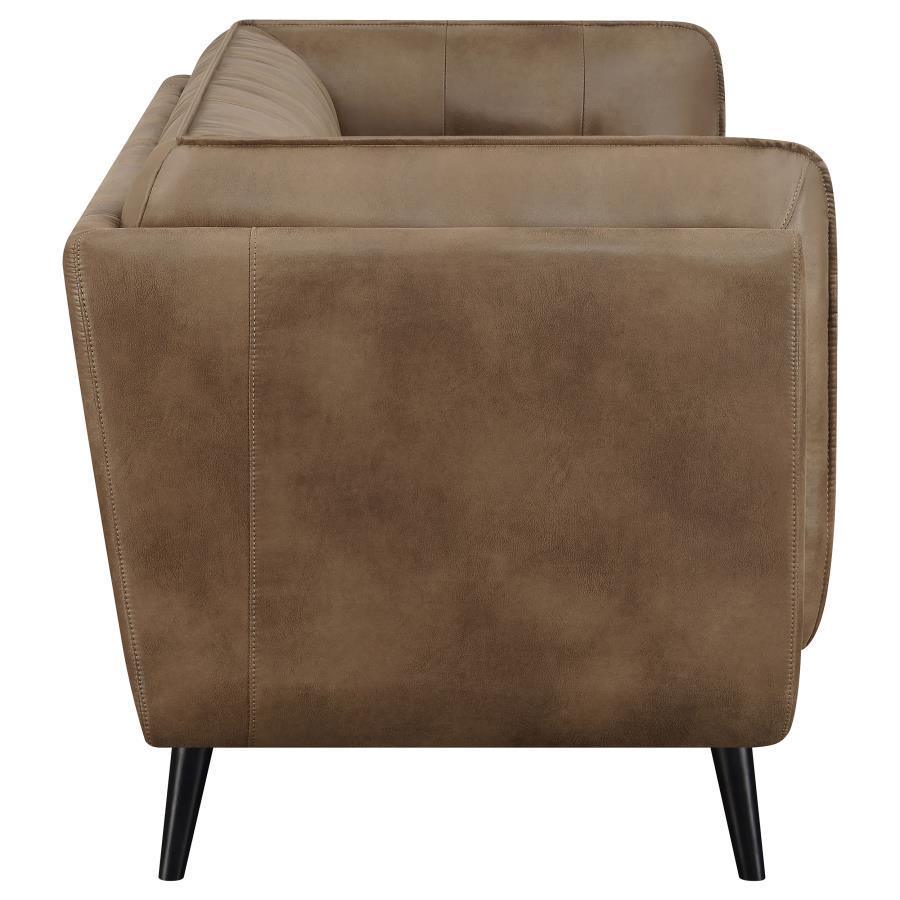 Thatcher 2-piece Upholstered Button Tufted Living Room Set Brown 509421-S2 Coaster FredCo