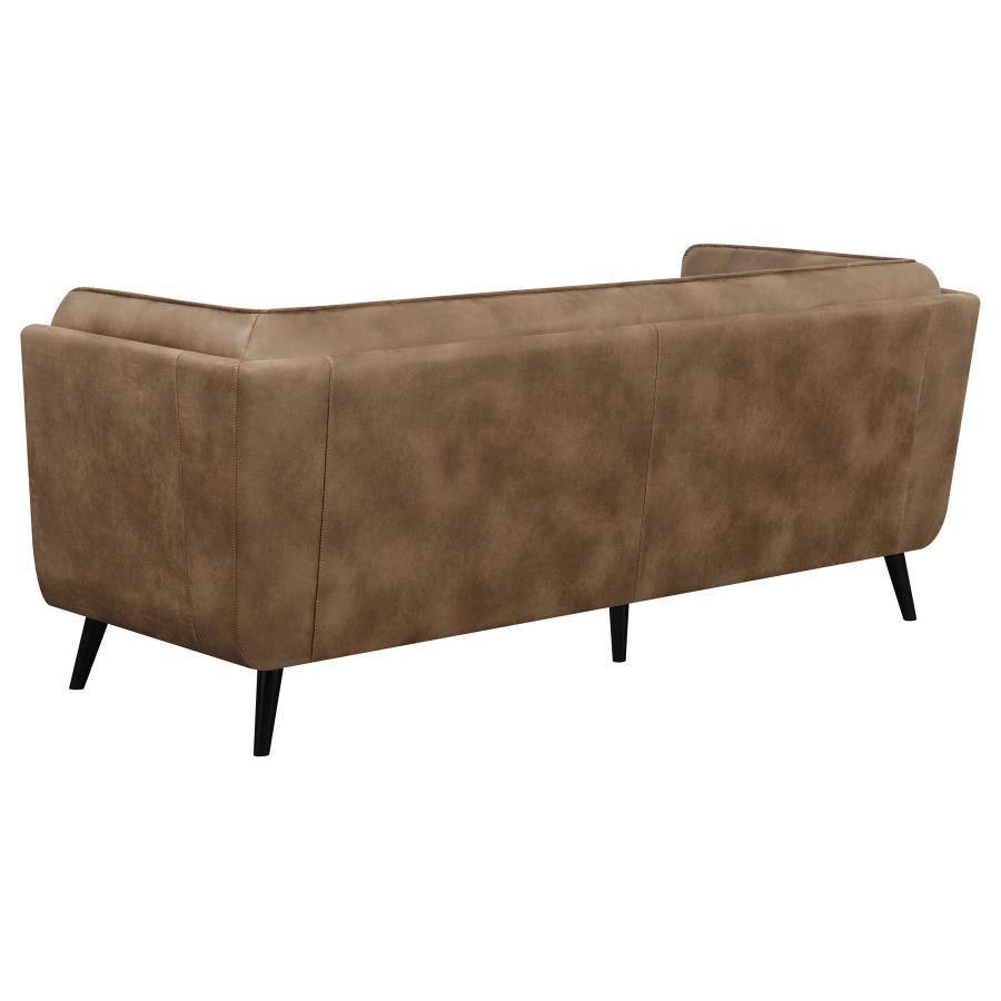 Thatcher 2-piece Upholstered Button Tufted Living Room Set Brown 509421-S2 Coaster FredCo