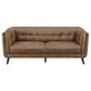 Thatcher 2-piece Upholstered Button Tufted Living Room Set Brown 509421-S2 Coaster FredCo