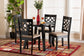 Thea Modern Beige Fabric and Dark Brown Finished Wood 5-Piece Dining Set FredCo