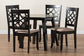 Thea Modern Beige Fabric and Dark Brown Finished Wood 5-Piece Dining Set FredCo