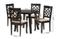 Thea Modern Beige Fabric and Dark Brown Finished Wood 5-Piece Dining Set FredCo