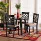 Thea Modern Beige Fabric and Dark Brown Finished Wood 5-Piece Dining Set FredCo