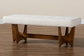 Theo Japandi Cream Boucle Fabric and Walnut Brown Finished Wood Bench FredCo