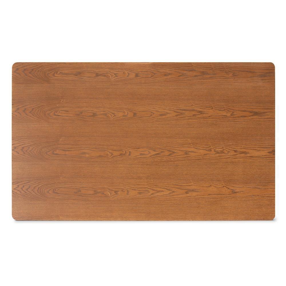 Theresa Mid-Century Modern Dark Grey Fabric Upholstered and Walnut Brown Finished Wood 5-Piece Dining Set FredCo