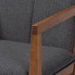 Theresa Mid-Century Modern Dark Grey Fabric Upholstered and Walnut Brown Finished Wood 5-Piece Dining Set FredCo