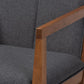 Theresa Mid-Century Modern Dark Grey Fabric Upholstered and Walnut Brown Finished Wood Living Room Accent Chair (Set of 2) FredCo