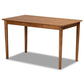 Theresa Mid-Century Modern Greyish Beige Fabric Upholstered and Walnut Brown Finished Wood 5-Piece Dining Set FredCo