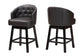 Theron Mid-Century Transitional Dark Brown Faux Leather and Espresso Brown Finished Wood 2-Piece Swivel Counter Stool Set FredCo