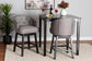 Theron Mid-Century Transitional Grey Fabric and Espresso Brown Finished Wood 2-Piece Swivel Counter Stool Set FredCo