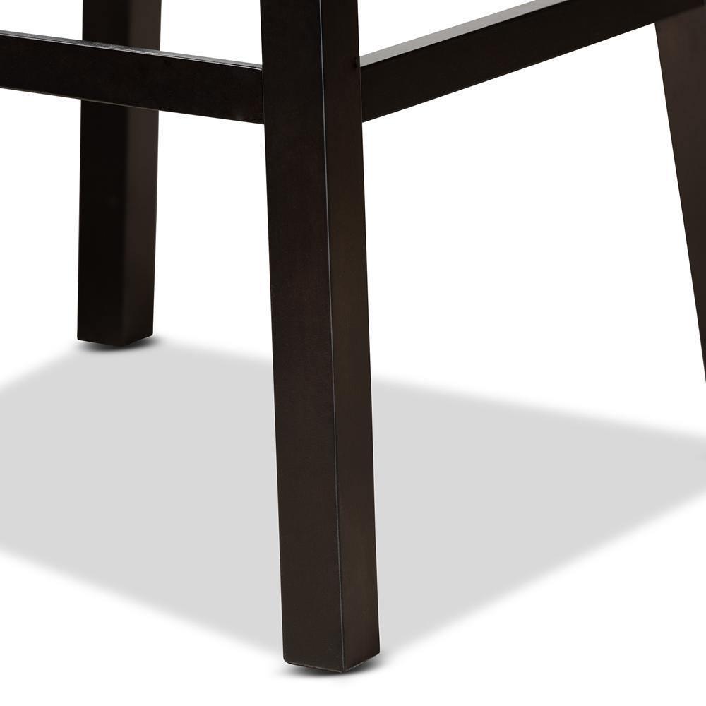 Theron Modern and Contemporary Transitional Tan Faux Leather Upholstered and Dark Brown Finished Wood 2-Piece Swivel Bar Stool Set FredCo