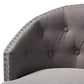 Theron Transitional Gray Fabric Upholstered Wood Swivel Bar Stool Set of 2 FredCo