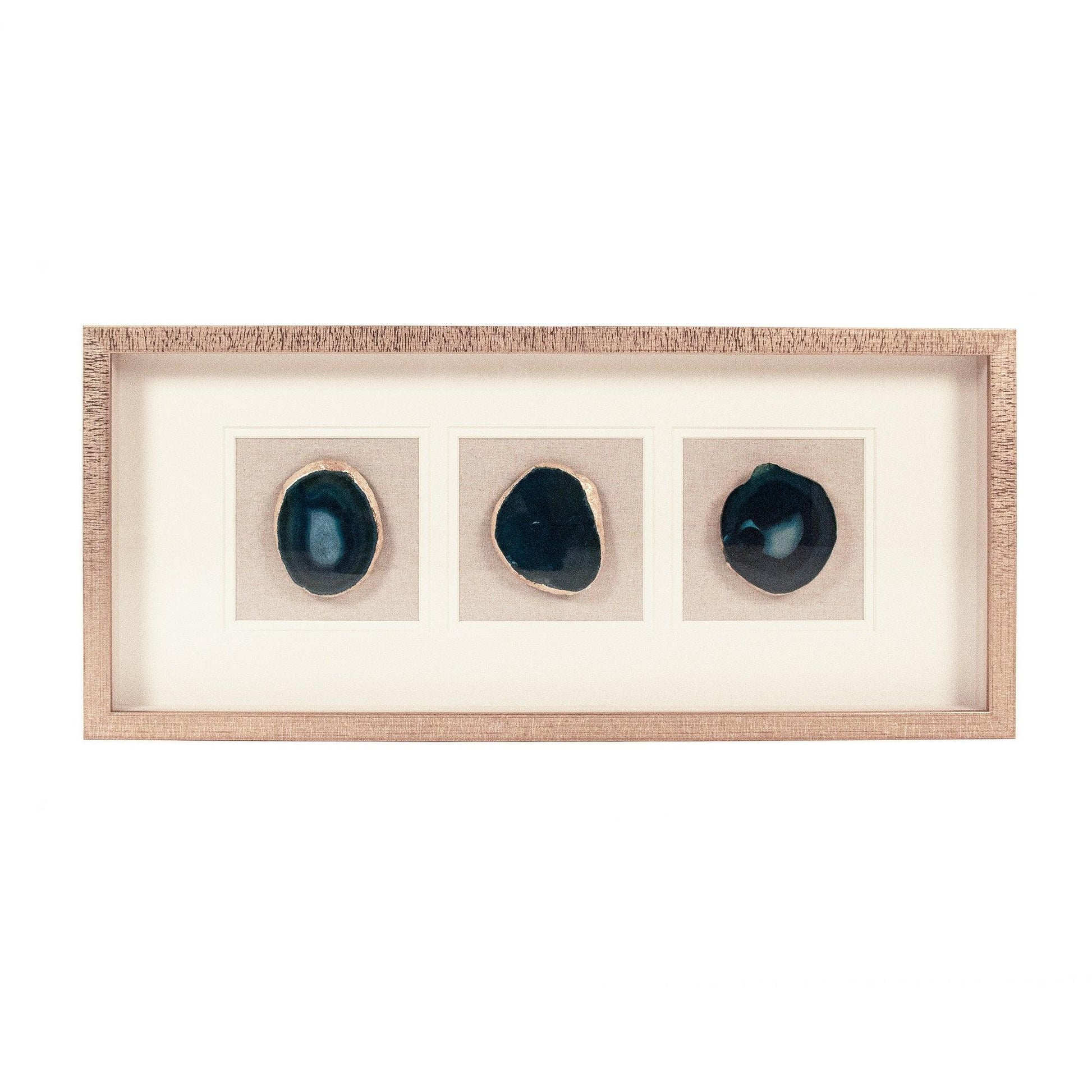 Three Blue Geode Wall Art ZEN55206A FredCo