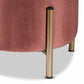 Thurman Contemporary Glam and Luxe Pink Velvet Fabric Upholstered and Gold Finished Metal Ottoman FredCo