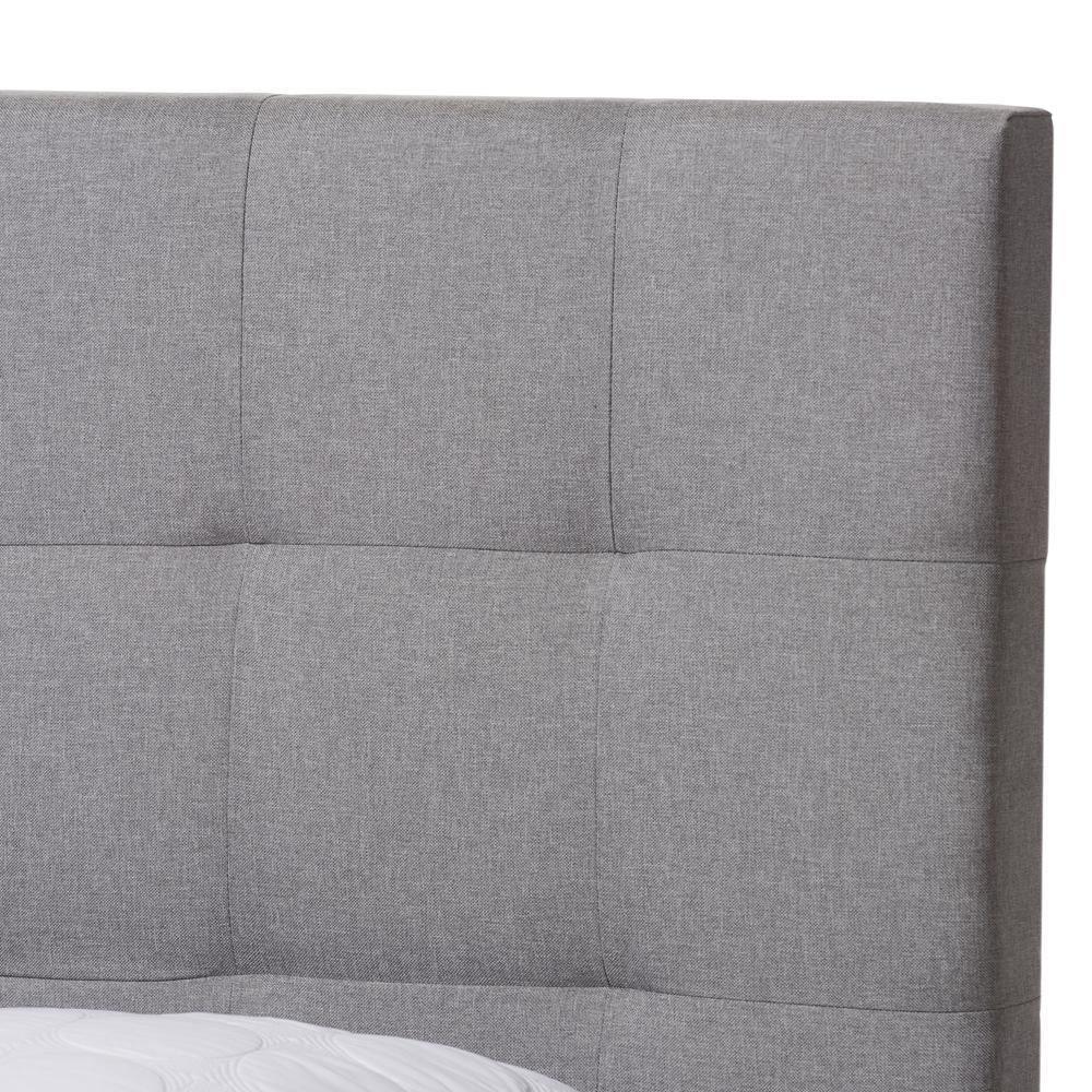 Tibault Modern and Contemporary Grey Fabric Upholstered Queen Size Storage Bed FredCo
