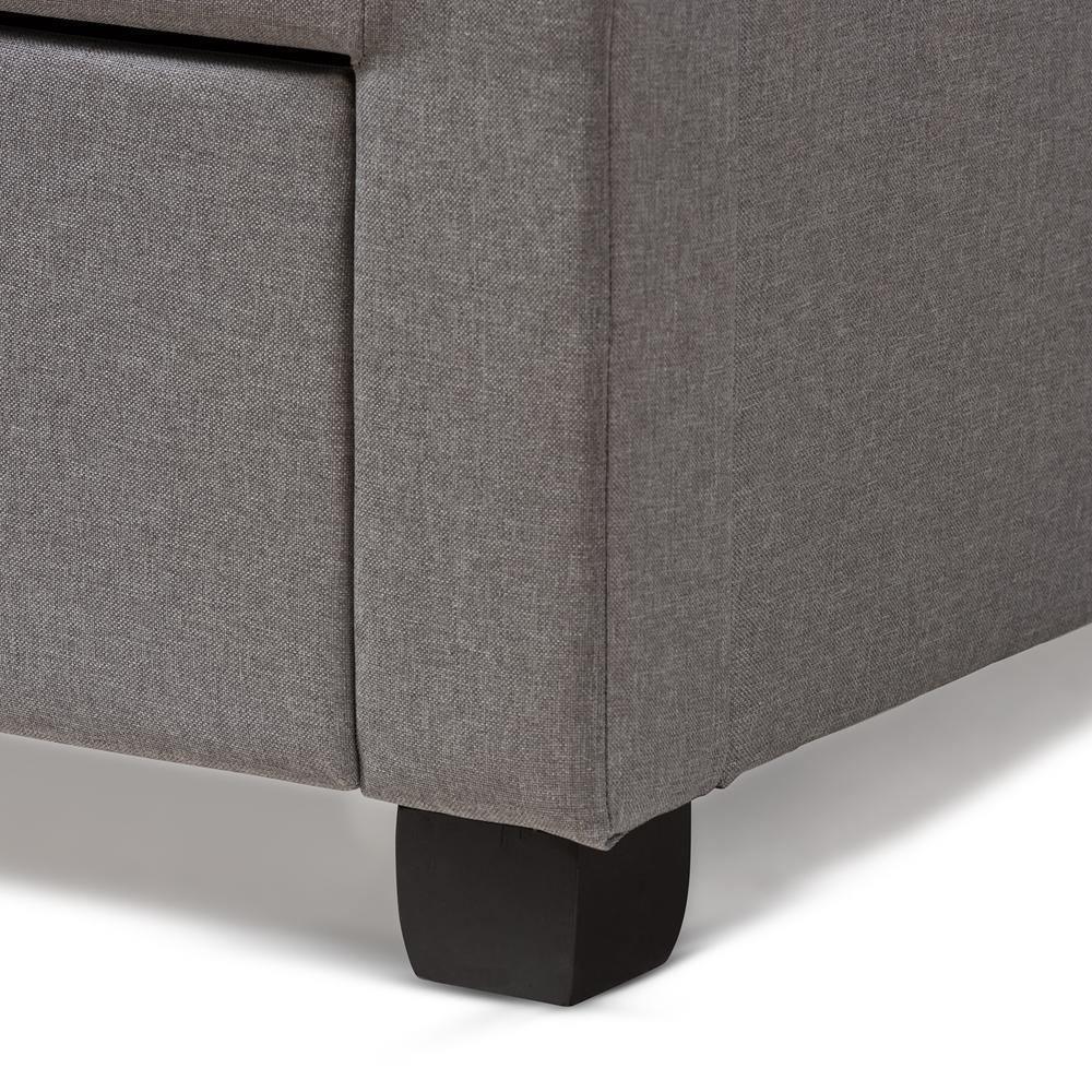 Tibault Modern and Contemporary Grey Fabric Upholstered Queen Size Storage Bed FredCo
