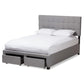 Tibault Modern and Contemporary Grey Fabric Upholstered Queen Size Storage Bed FredCo