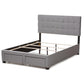 Tibault Modern and Contemporary Grey Fabric Upholstered Queen Size Storage Bed FredCo