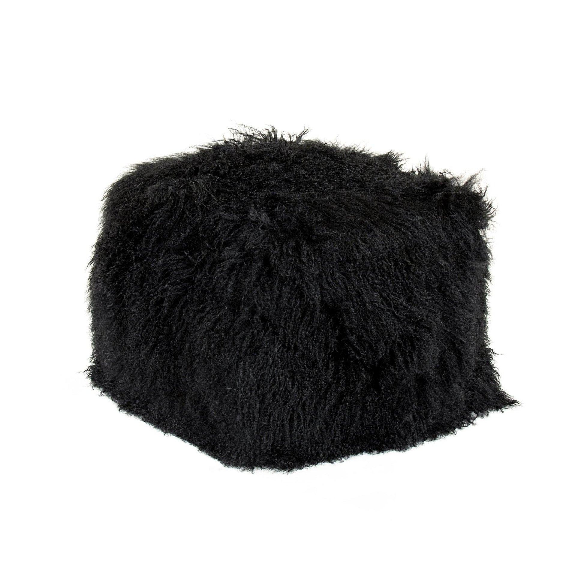 Tibetan Black Lamb Fur Pillow ZTLFC-black FredCo