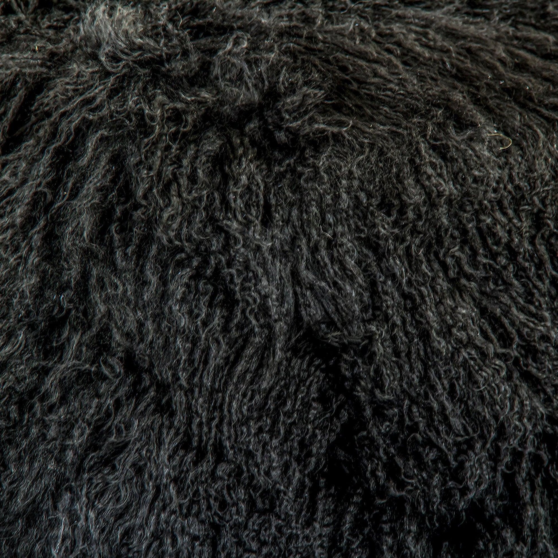 Tibetan Black Lamb Fur Pillow ZTLFC-black FredCo