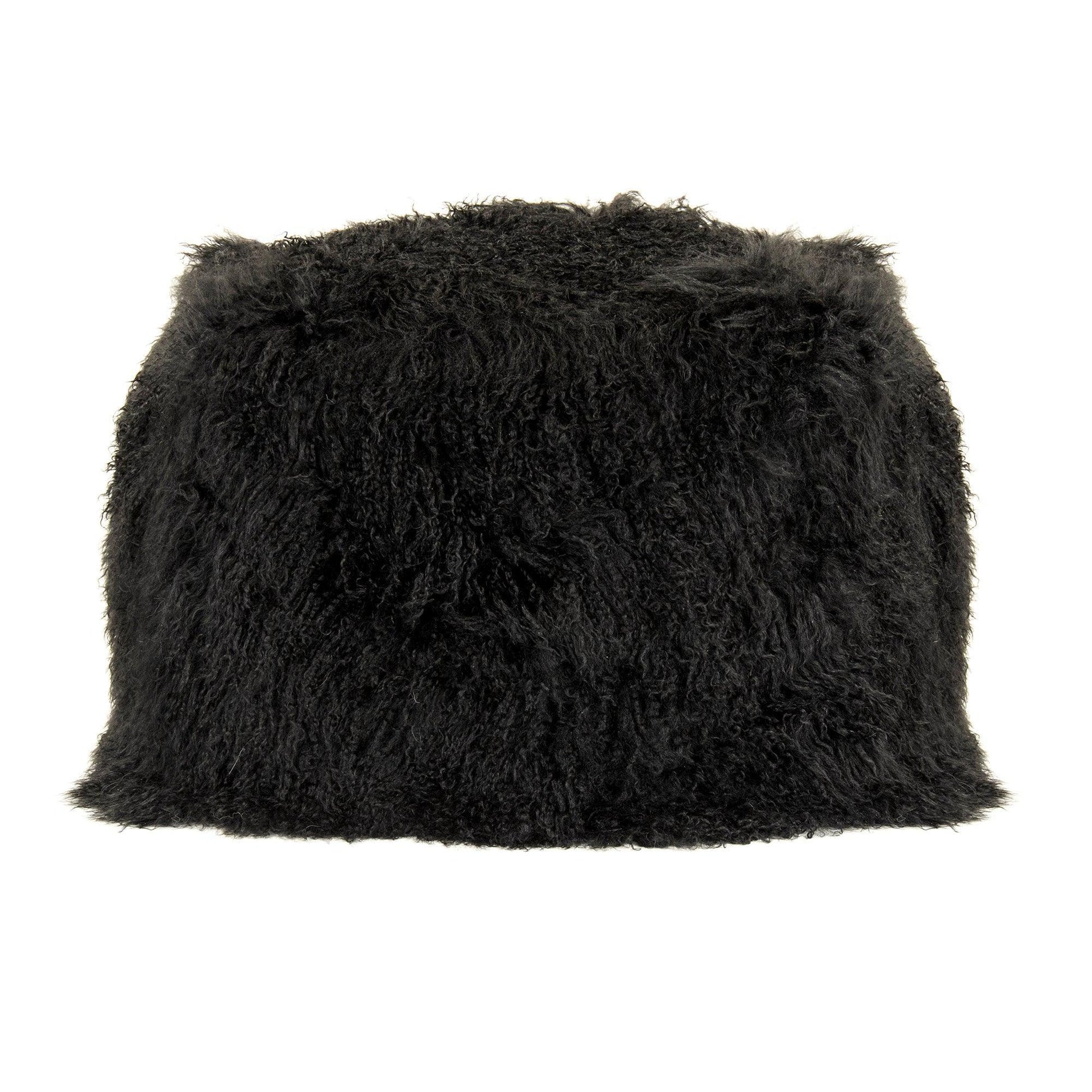 Tibetan Black Lamb Fur Pillow ZTLFC-black FredCo