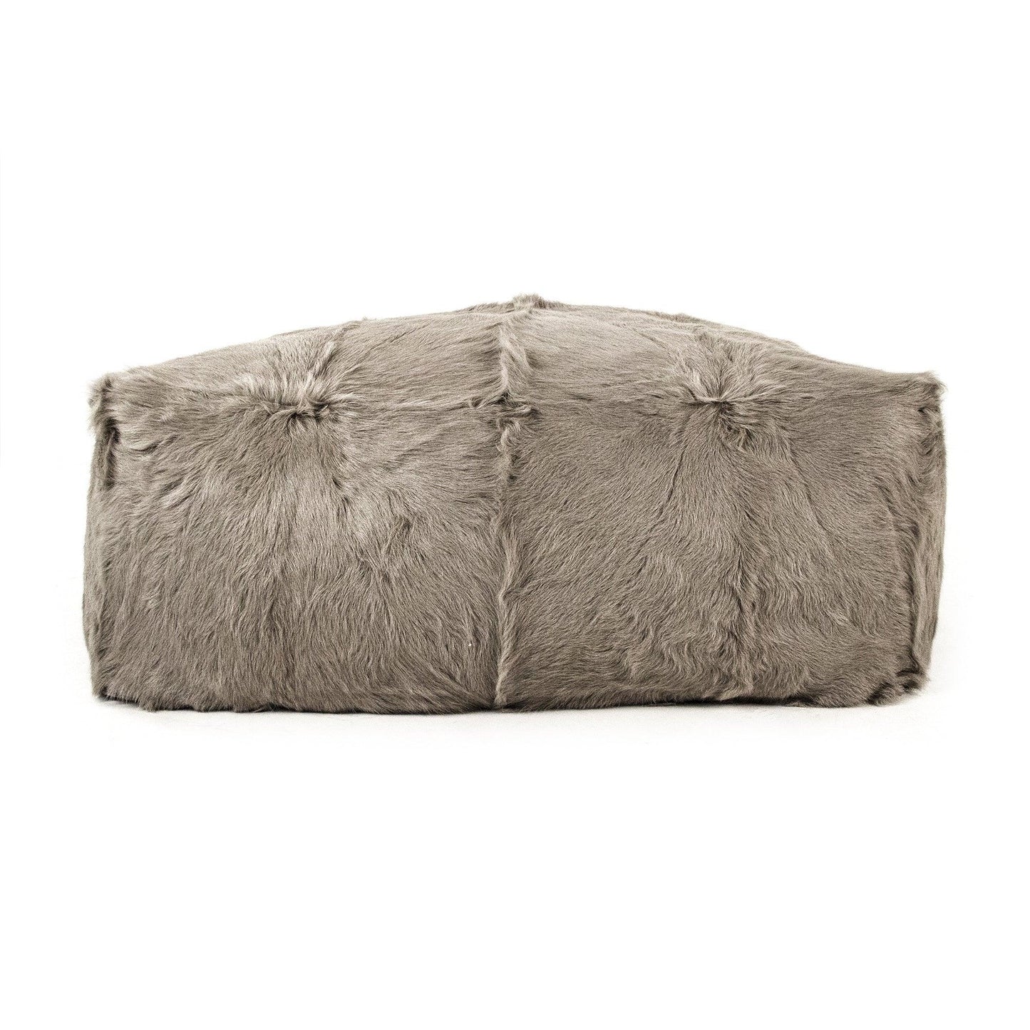 Tibetan Goat Fur Ottoman ZTGP-light grey FredCo