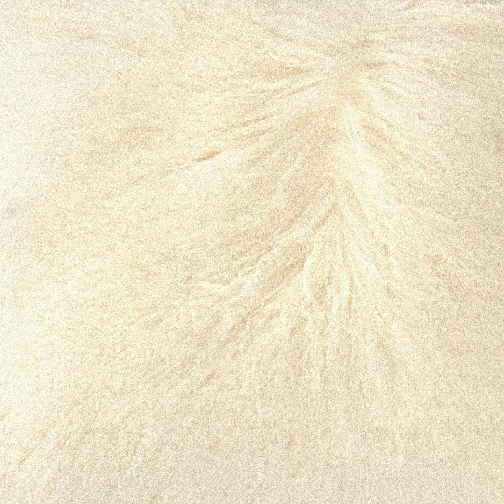 Tibetan Ivory Lamb Fur Pouf ZTLFP-ivory FredCo