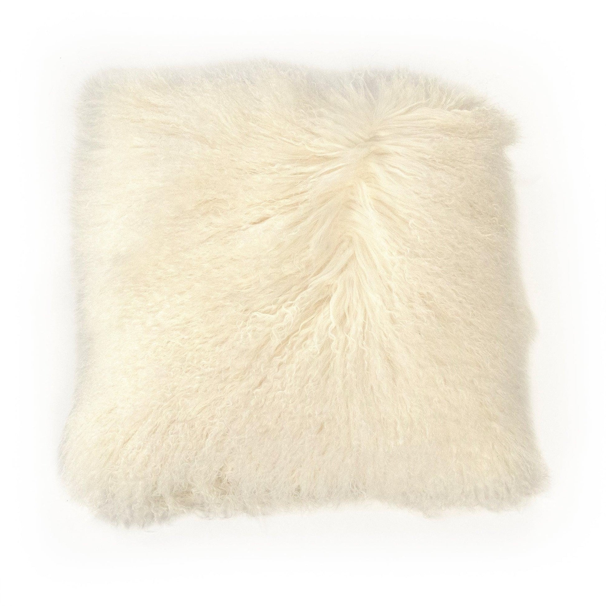 Tibetan Ivory Lamb Fur Pouf ZTLFP-ivory FredCo