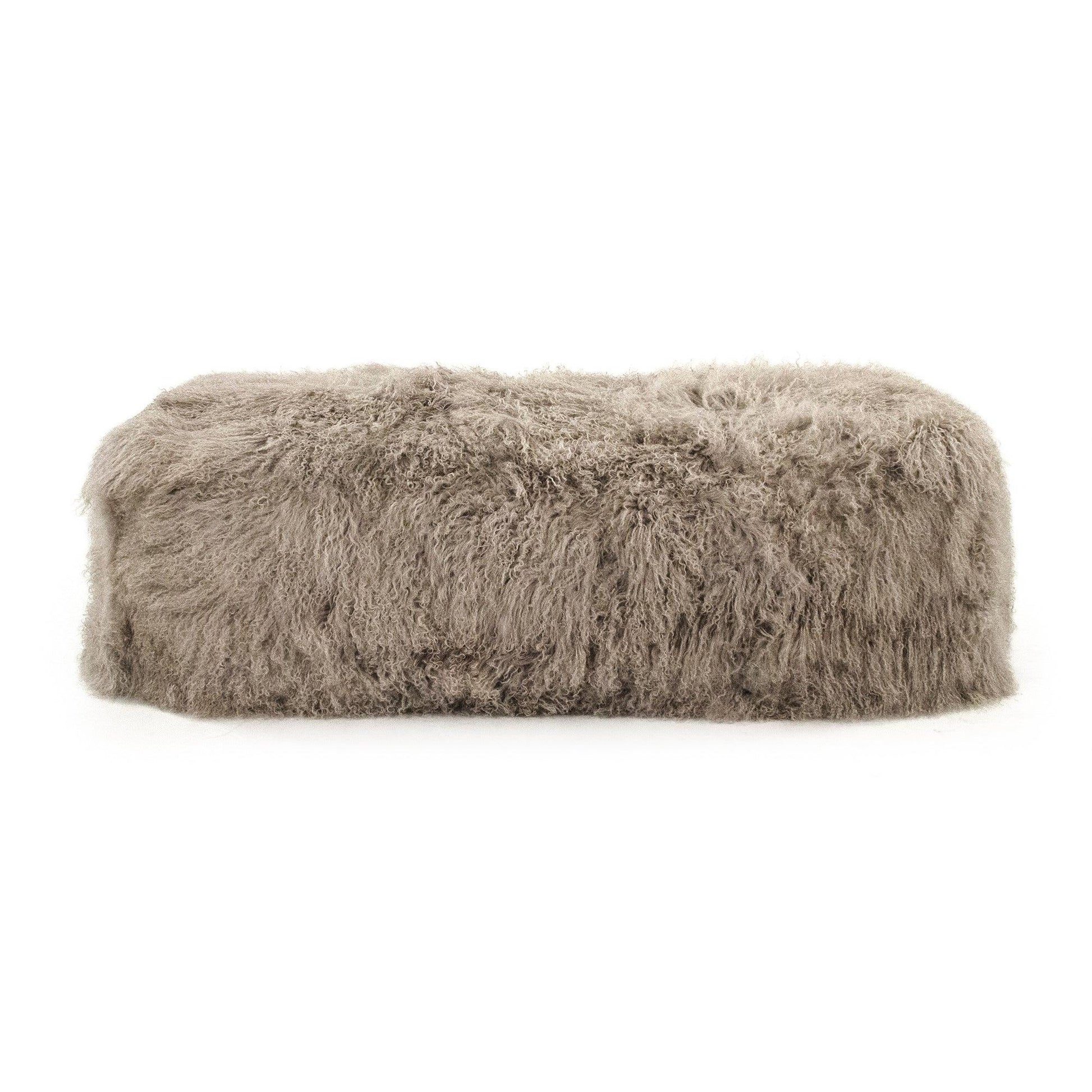 Tibetan Lamb Fur Bench ZTBP-light grey FredCo
