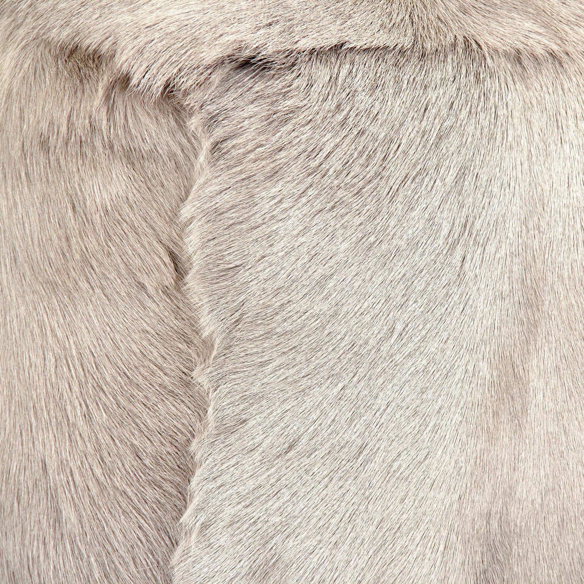Tibetan Light Grey Goat Fur Pouf ZGFC-light grey FredCo