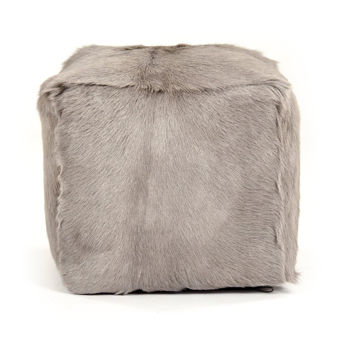 Tibetan Light Grey Goat Fur Pouf ZGFC-light grey FredCo