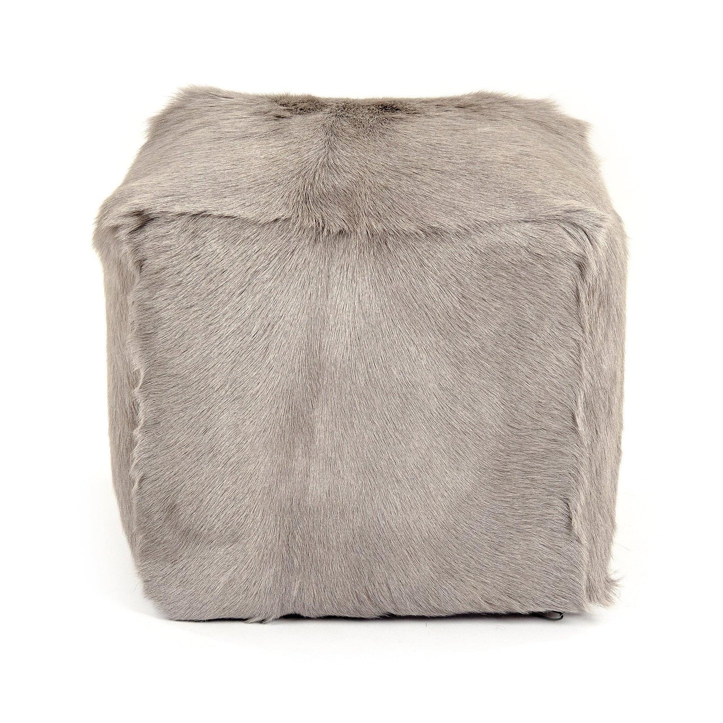 Tibetan Light Grey Goat Fur Pouf ZGFC-light grey FredCo