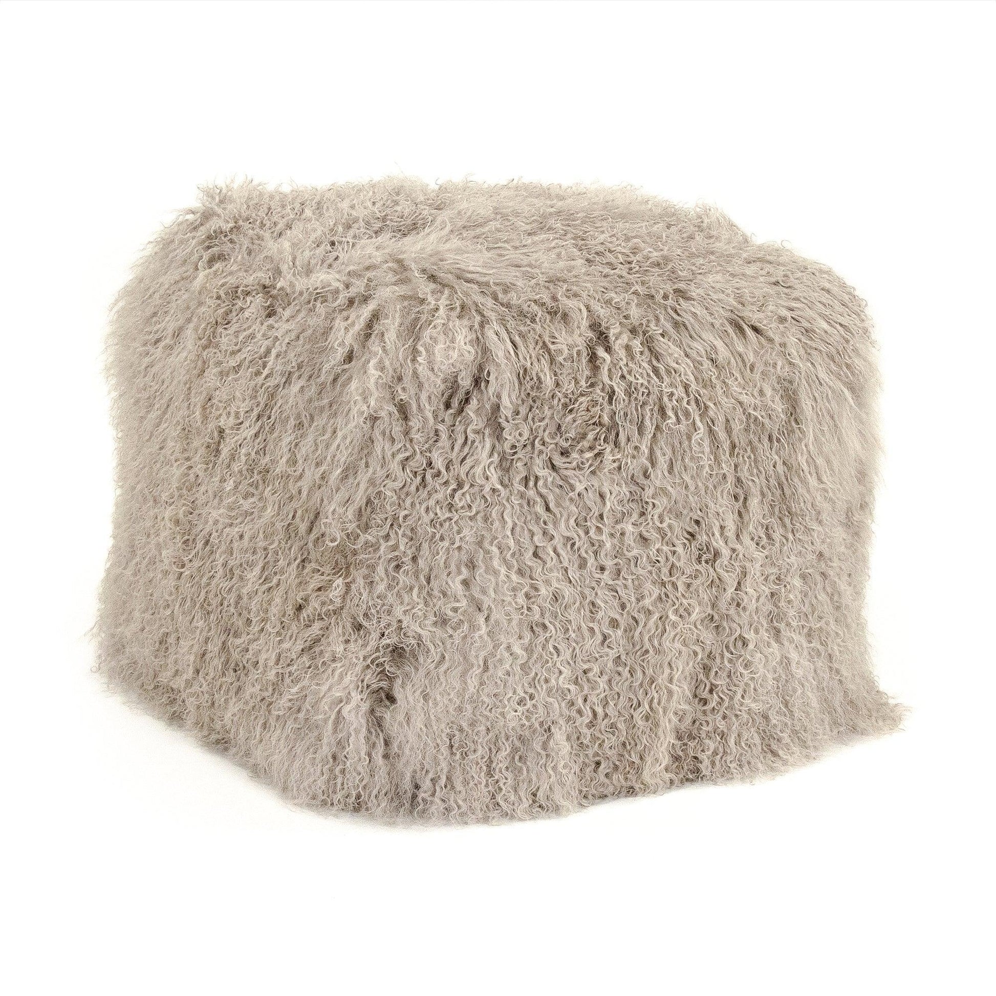 Tibetan Light Grey Lamb Fur Pillow ZTLFC-light grey FredCo
