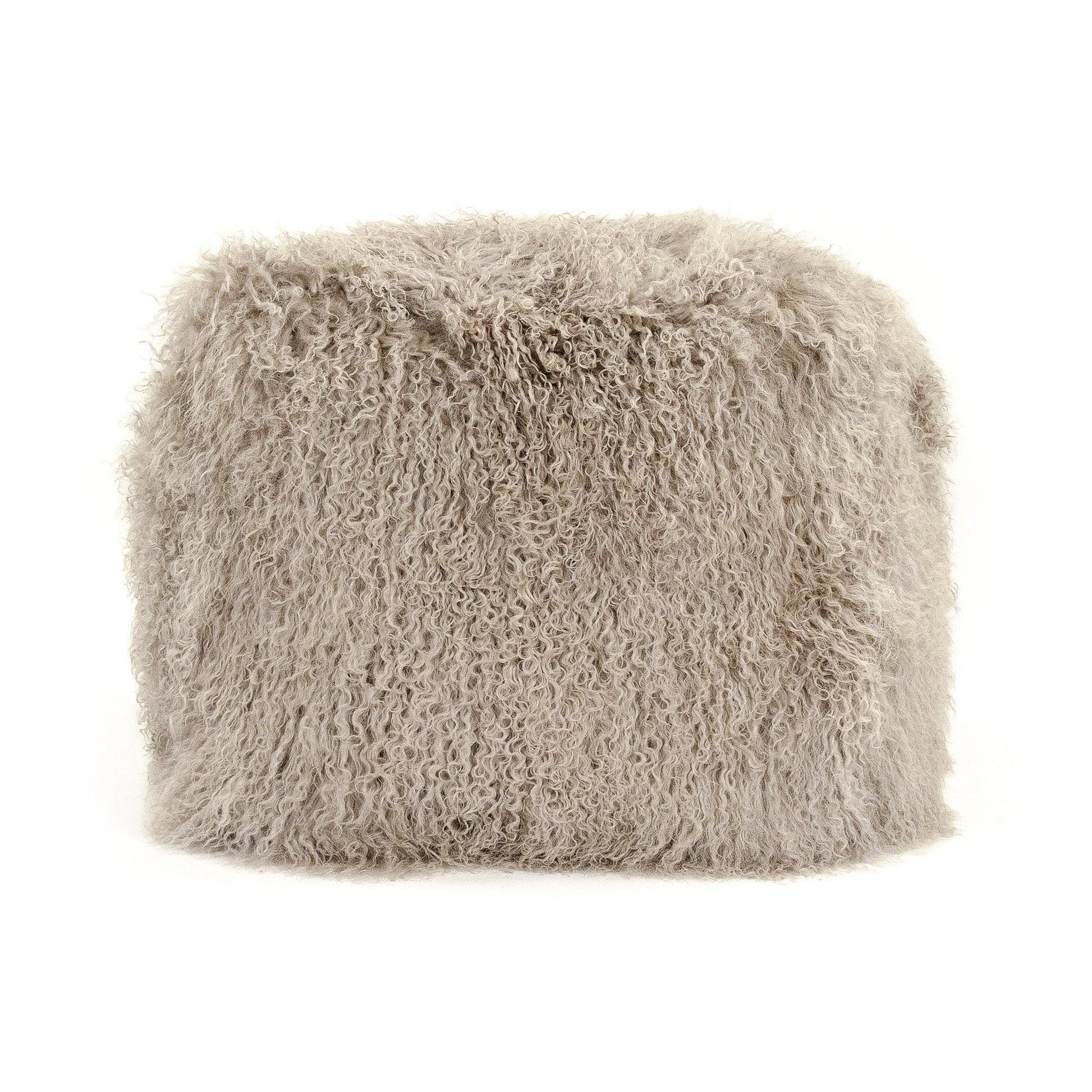 Tibetan Light Grey Lamb Fur Pillow ZTLFC-light grey FredCo