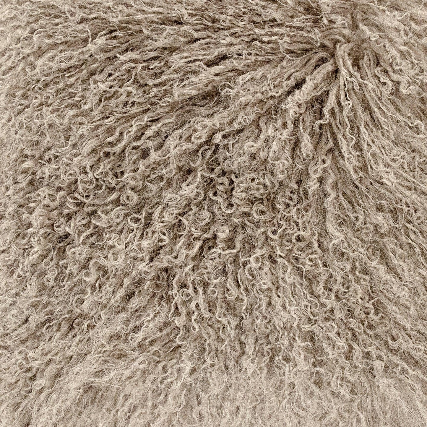 Tibetan Light Grey Lamb Fur Pouf ZTLFP-light grey FredCo