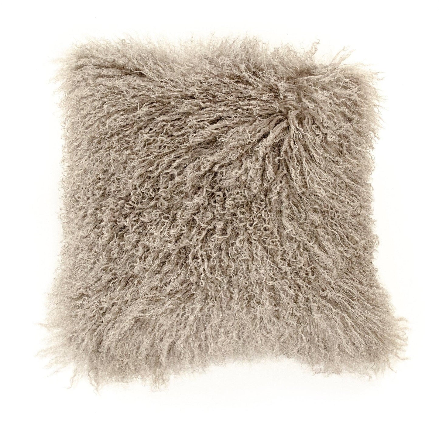 Tibetan Light Grey Lamb Fur Pouf ZTLFP-light grey FredCo