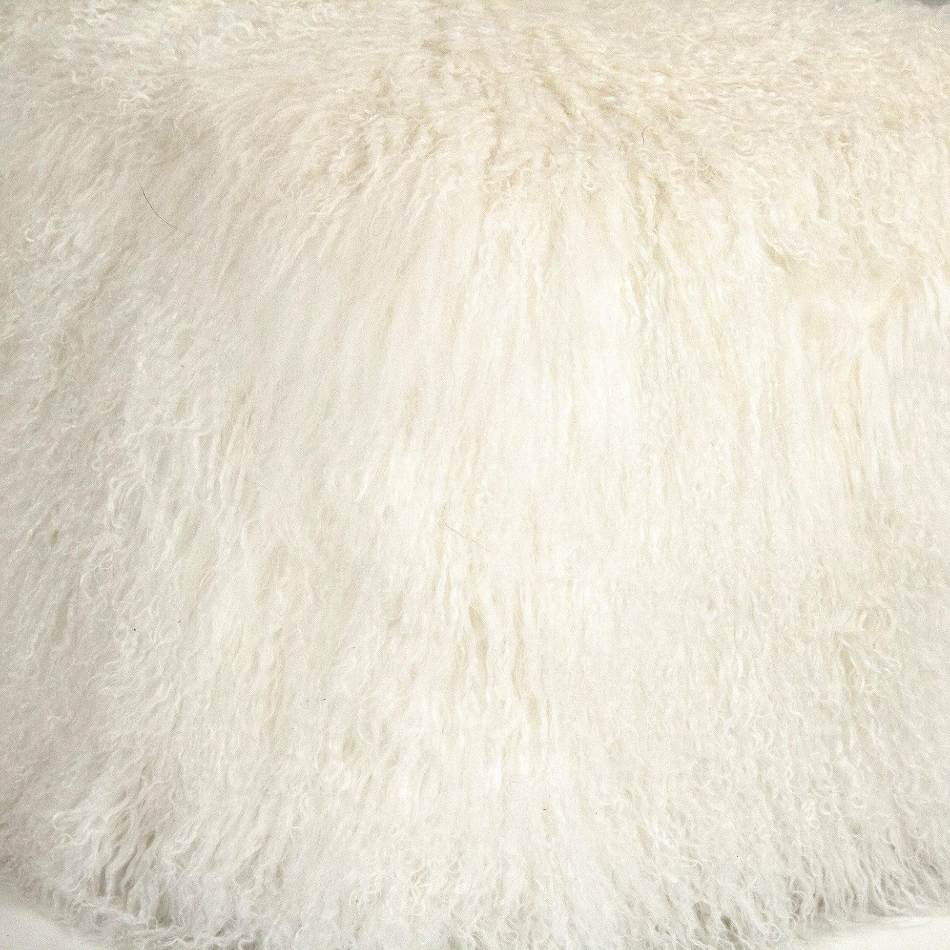 Tibetan White Lamb Fur Pillow ZTLFC-white FredCo