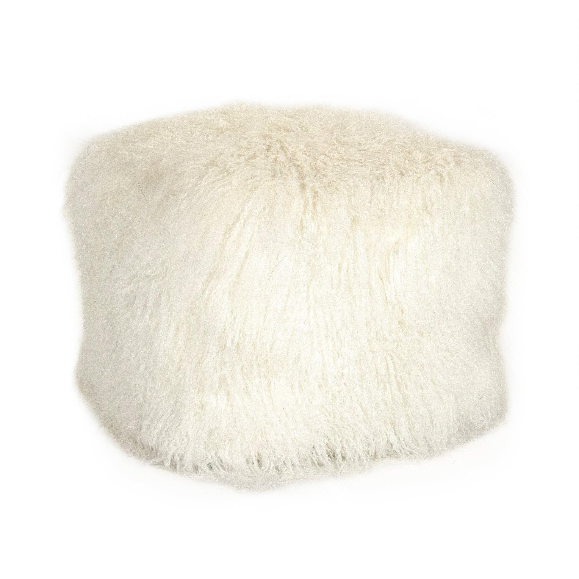 Tibetan White Lamb Fur Pillow ZTLFC-white FredCo