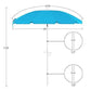 Tilt Function Beach Umbrella Teal FredCo
